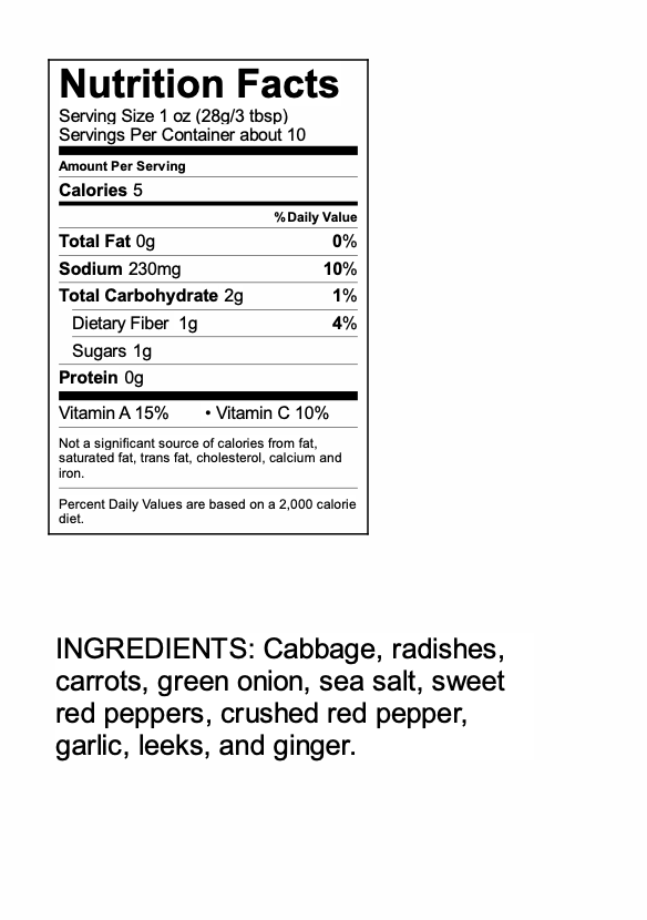 Sunja’s Medium Spicy Radish Kimchi 16oz